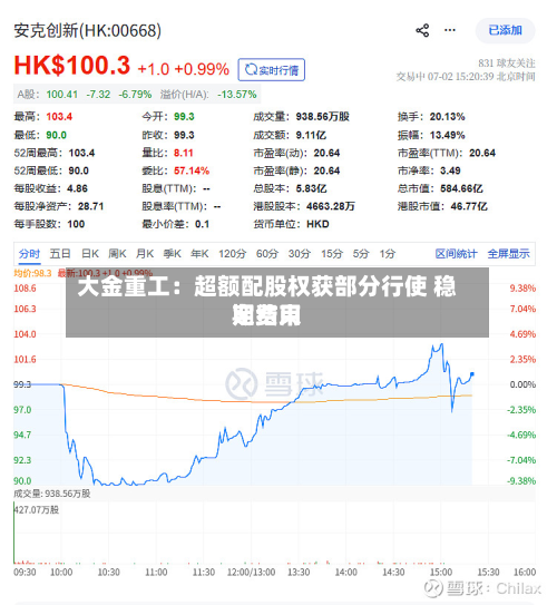 大金重工:超额配股权获部分行使 稳定费用
期结束-第2张图片