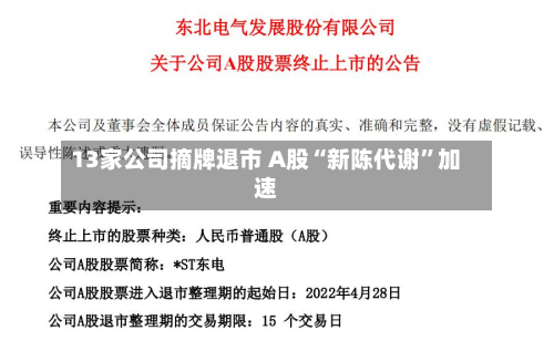 13家公司摘牌退市 A股“新陈代谢”加速-第2张图片