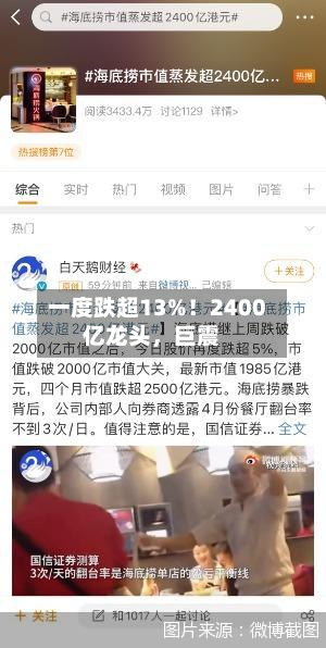一度跌超13%！2400亿龙头	，巨震-第2张图片