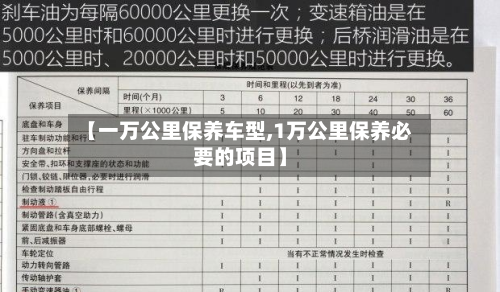 【一万公里保养车型,1万公里保养必要的项目】-第2张图片