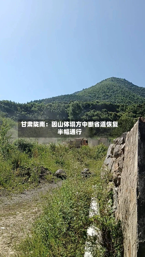 甘肃陇南：因山体塌方中断省道恢复半幅通行