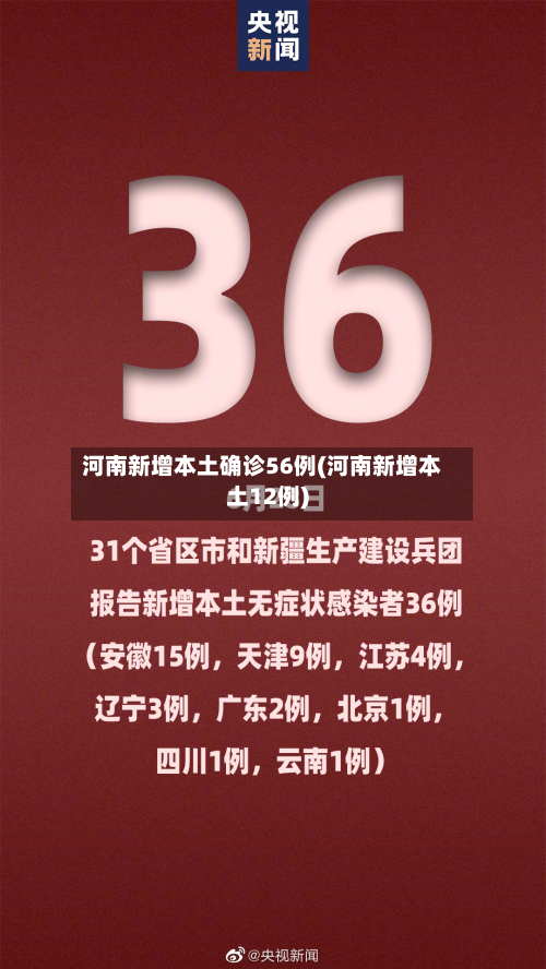 河南新增本土确诊56例(河南新增本土12例)