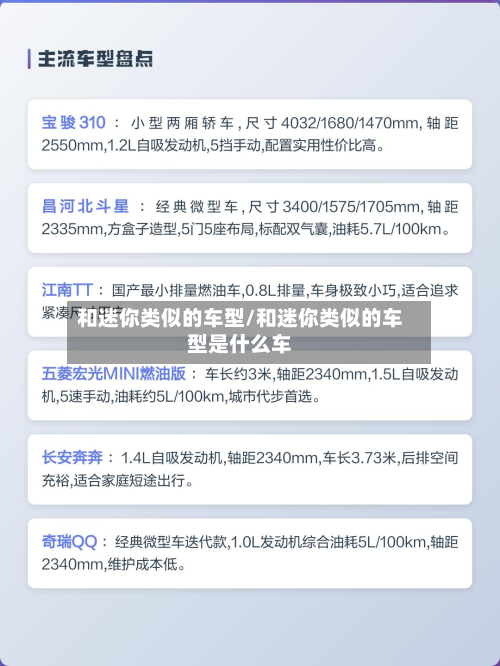 和迷你类似的车型/和迷你类似的车型是什么车-第2张图片