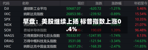 早盘：美股继续上扬 标普指数上涨0.4%-第3张图片