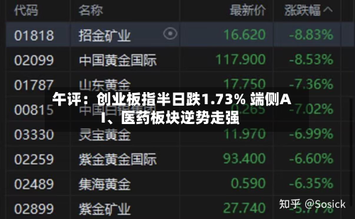 午评：创业板指半日跌1.73% 端侧AI	、医药板块逆势走强-第2张图片