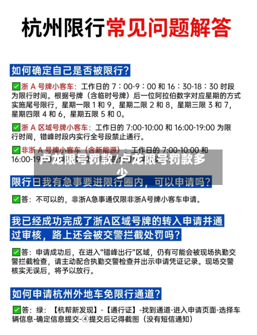 卢龙限号罚款/卢龙限号罚款多少-第2张图片