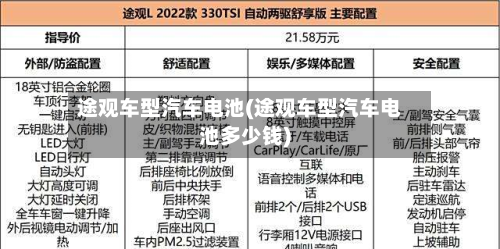 途观车型汽车电池(途观车型汽车电池多少钱)-第2张图片