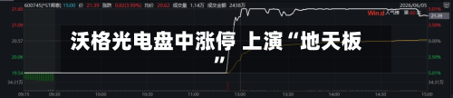 沃格光电盘中涨停 上演“地天板	”-第1张图片
