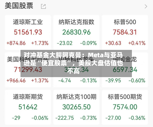 对冲基金大鳄阿克曼：Meta与亚马逊是“便宜股票”，美股大盘估值也不高-第2张图片