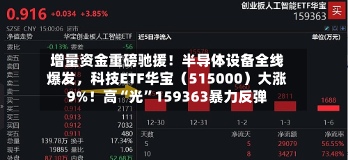 增量资金重磅驰援！半导体设备全线爆发，科技ETF华宝（515000）大涨9%！高“光”159363暴力反弹-第2张图片