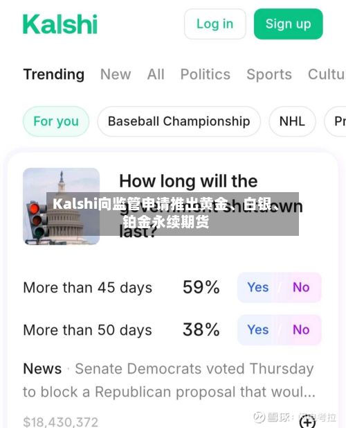 Kalshi向监管申请推出黄金、白银	、铂金永续期货-第3张图片