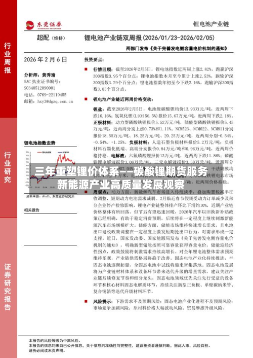 三年重塑锂价体系——碳酸锂期货服务新能源产业高质量发展观察
