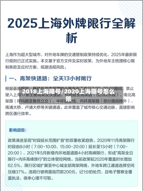 2018上海限号/2020上海限号怎么限