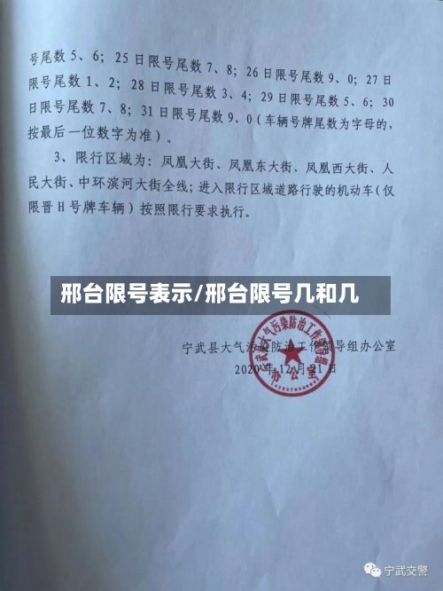 邢台限号表示/邢台限号几和几-第2张图片