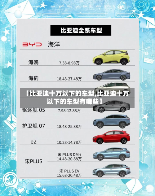 【比亚迪十万以下的车型,比亚迪十万以下的车型有哪些】