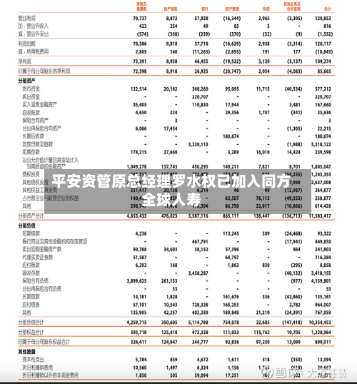 平安资管原总经理罗水权已加入同方全球人寿