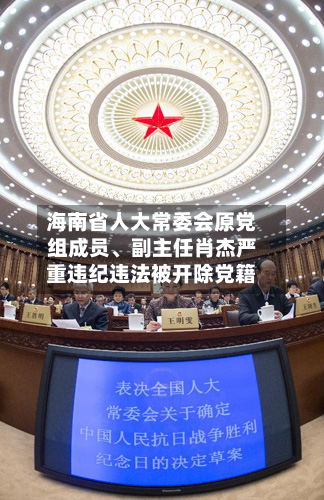 海南省人大常委会原党组成员、副主任肖杰严重违纪违法被开除党籍-第2张图片