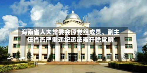 海南省人大常委会原党组成员	、副主任肖杰严重违纪违法被开除党籍-第3张图片