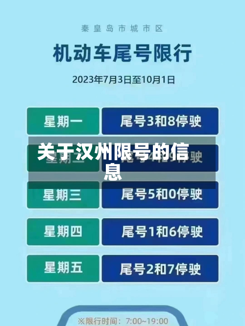 关于汉州限号的信息